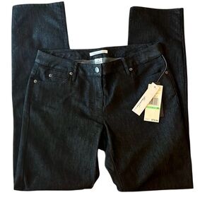 NWT Kenneth Cole black indigo straight leg Jean Size 8